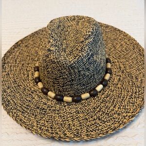 Elegant Straw Hat with Beaded Accent